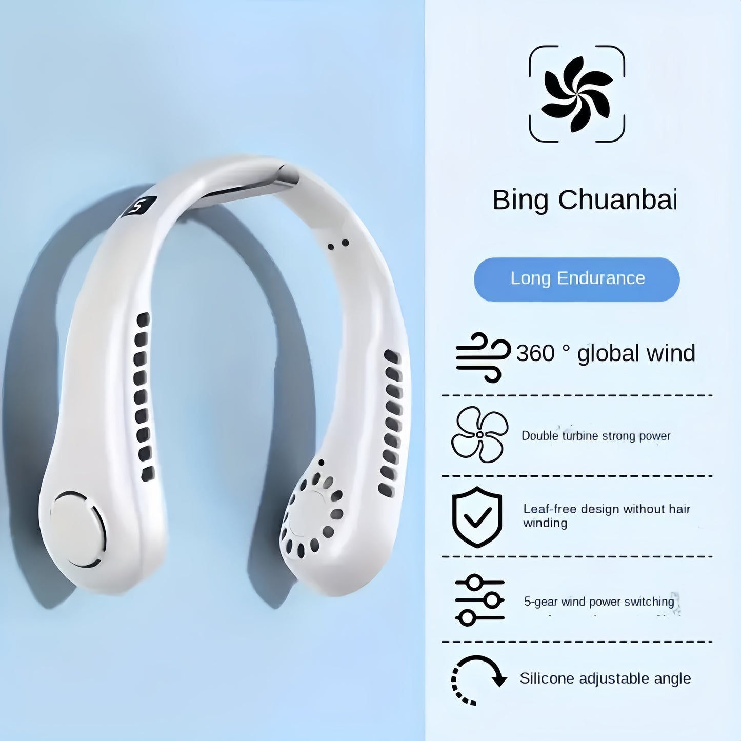 👍🧊🥰【Oferta especial】Ventilador portátil recargable de verano mejorado 2025: ventilador perezoso para deportes al aire libre