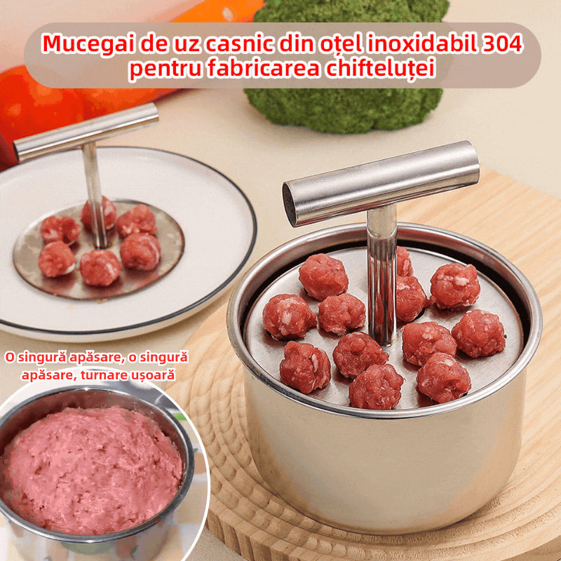 🔥【Vânzare excelentă】Matriță/Ustensile de bucătărie din oțel inoxidabil 304 pentru fabricarea chiftelelor - Excelentă pentru chiftele din carne și pește🍖🐟