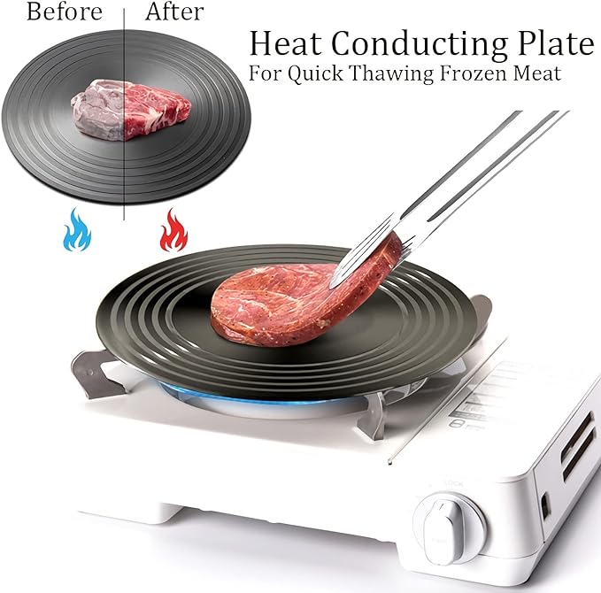 🔥 🍳Placă conducătoare de căldură pentru aragaz de uz casnic (potrivită pentru gătit, prepararea supei, dezghețarea ingredientelor,protejează oala de arderea neagră bucată) 3870868