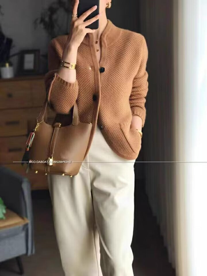 🔥✨【50% zniżki】【S-2XL】Elegancka kurtka z francuskiego kaszmiru na jesień, lekka, ciepła i uniwersalna