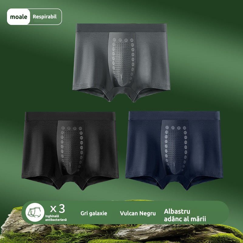 🩲✨【Set 3 bucăți】Boxeri bărbați cu efect magnetic în zona intimă|Respirabili și antibacterieni|Croială fără cusături laterale