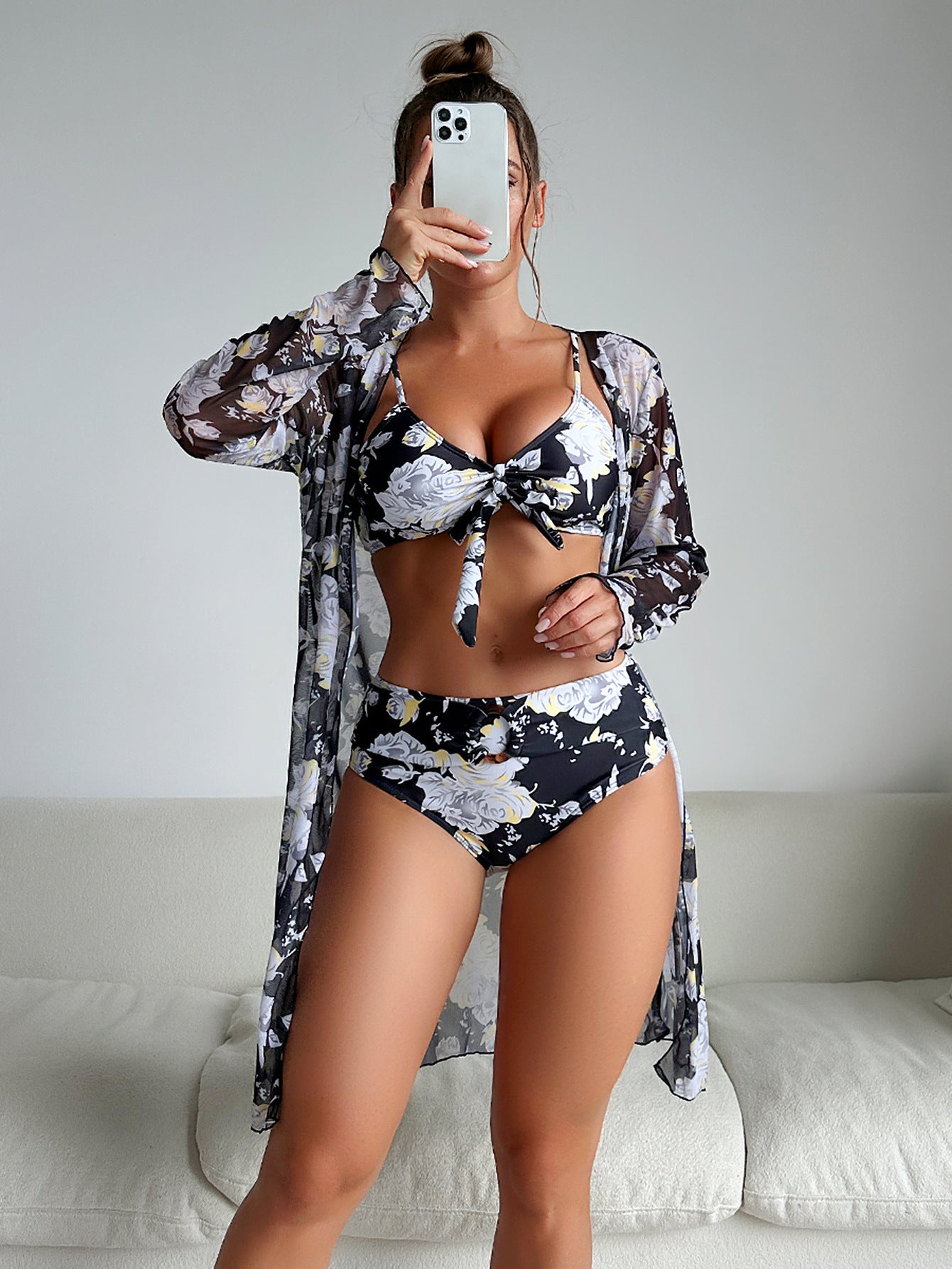 ✨【Reducere 50%】【S-XL】👙 Costum de baie din trei piese nou la modă, potrivit pentru vacanță, mai multe culori disponibile