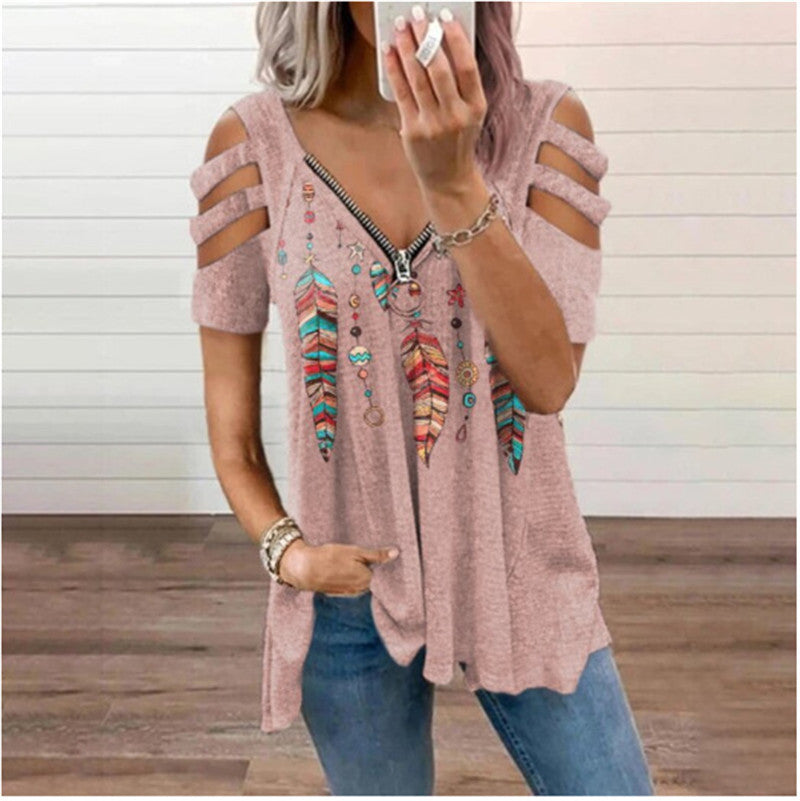 🔥【Rabat 50%】👕【S-5XL】 Damskie letnie topy seksowne wygodne luźne dopasowane bawełniane z dekoltem V
