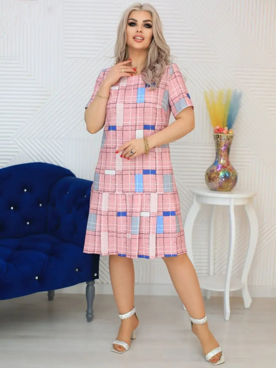 【50% REDUCERE🔥🔥】💕【S-5XL】Rochie în carouri cu temperament la modă 2025, potrivită pentru purtare zilnică