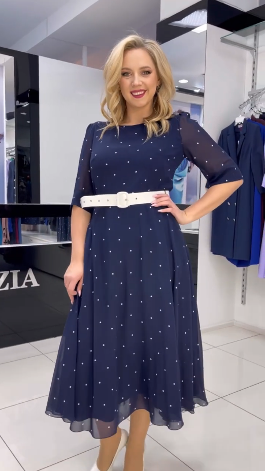 ✨🔥【Stoc limitat】【S-5XL】❤️2025 Noua rochie casual cu buline la moda eleganta de inalta calitate, curea gratuita