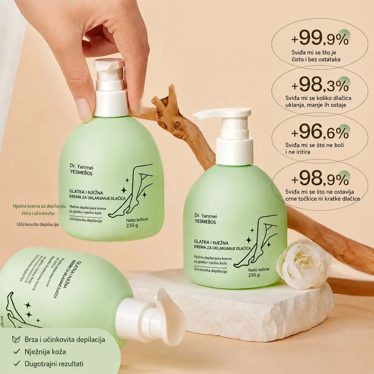 30% POPUSTA✨Nježan i koži prijazan komplet za uklanjanje dlačica | Vremenski ograničena ponuda 🎁