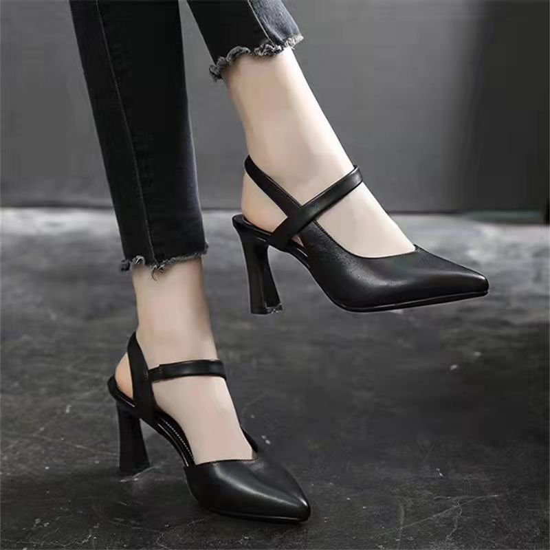 🔥【+7 cm podwyższenia】👠 Skórzane szpilki na wysokim obcasie, o ostrym czubku, eleganckie