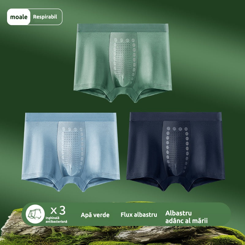 🩲✨【Set 3 bucăți】Boxeri bărbați cu efect magnetic în zona intimă|Respirabili și antibacterieni|Croială fără cusături laterale
