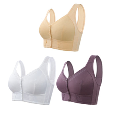 💕(3buc)💕🎁【45kg-155kg】Sutien supradimensionat, respirabil, din bumbac moale, cu nasturi frontali