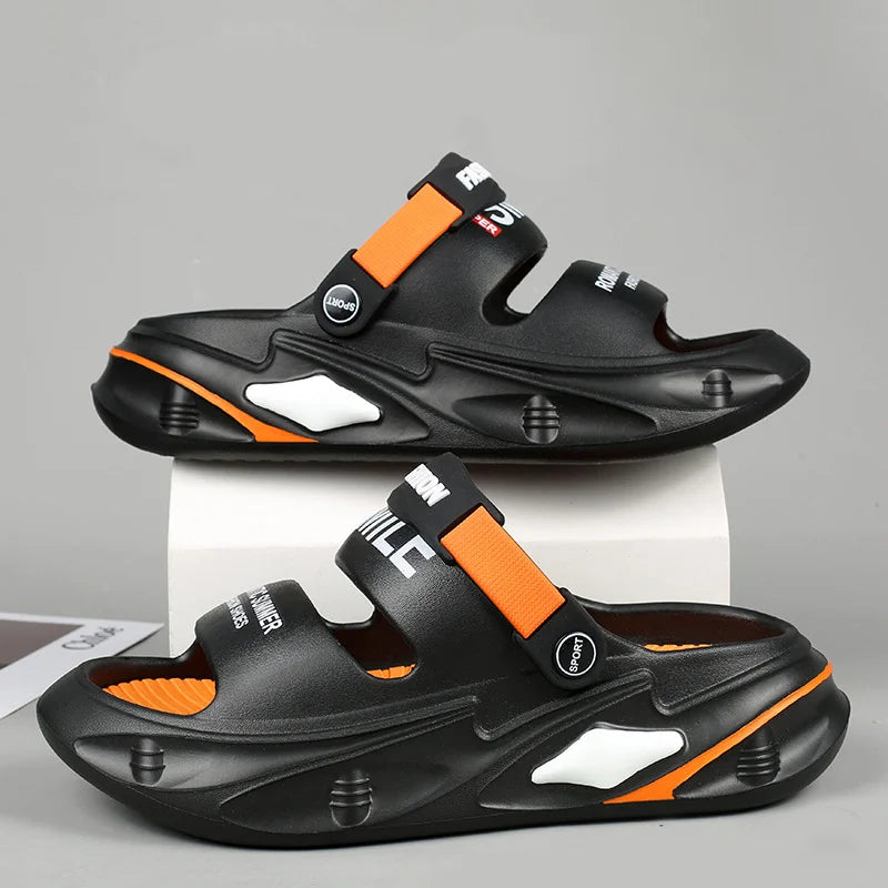 🤽♂️👟【50% de descuento】✨🌹【36-45】2025 sandalias de hombre de suela gruesa antideslizantes, pantuflas y sandalias dos en uno, más convenientes