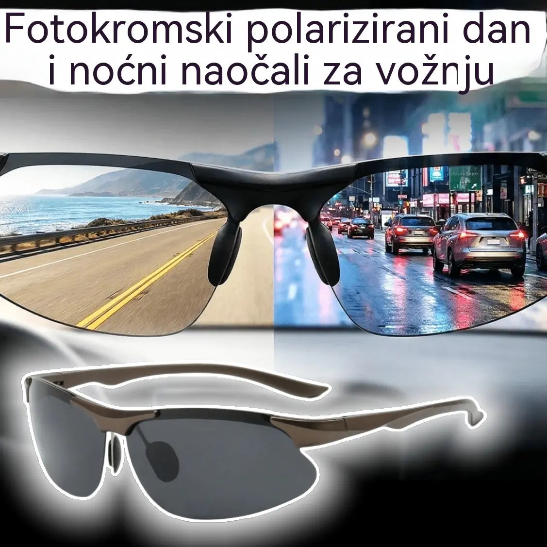 🔥【Popust 50%】🕶️Polarizacijske fotokromatske naočale za vožnju danju i noću 🚗