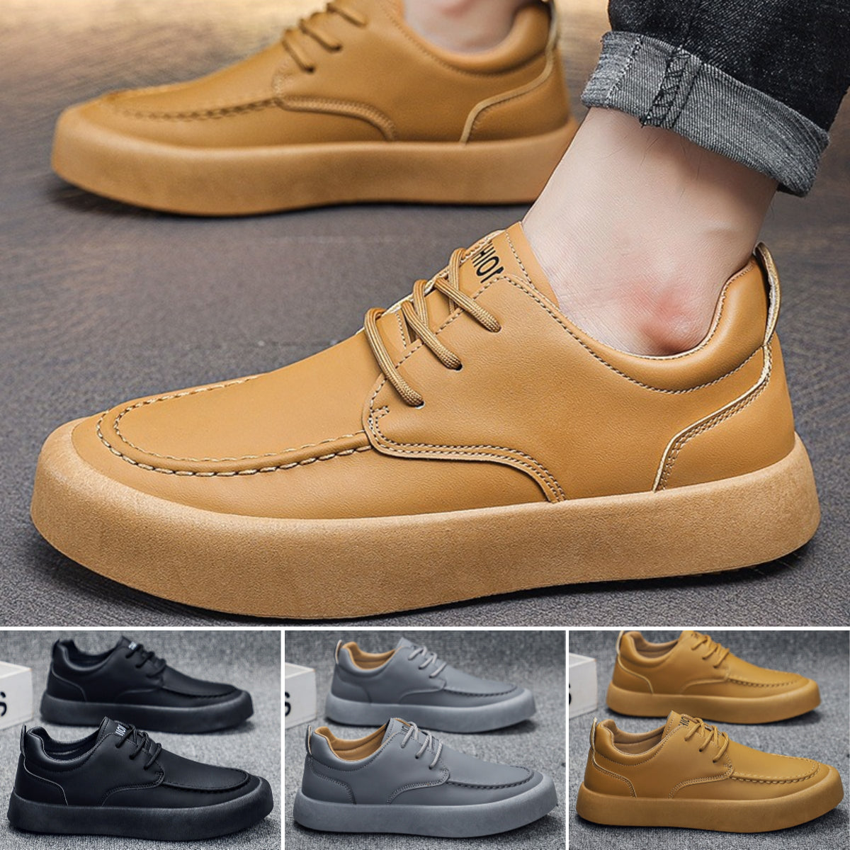 🔥✨【Produs nou】【39-46】2025 pantofi sport noi cu talpă groasă, pantofi sport la modă pentru partea superioară din piele naturală