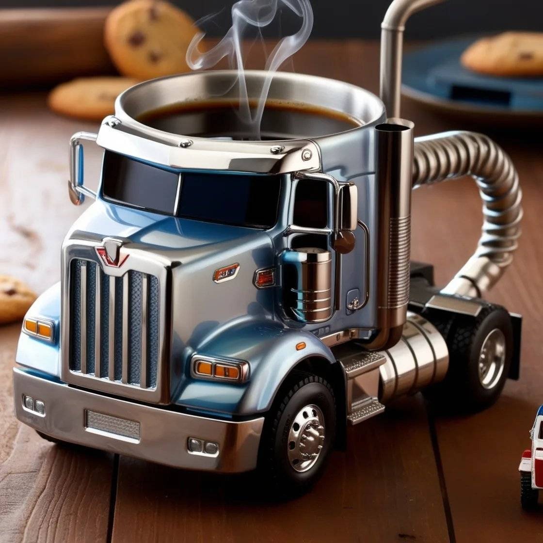 🚛 Tazas de café artesanales para semirremolques