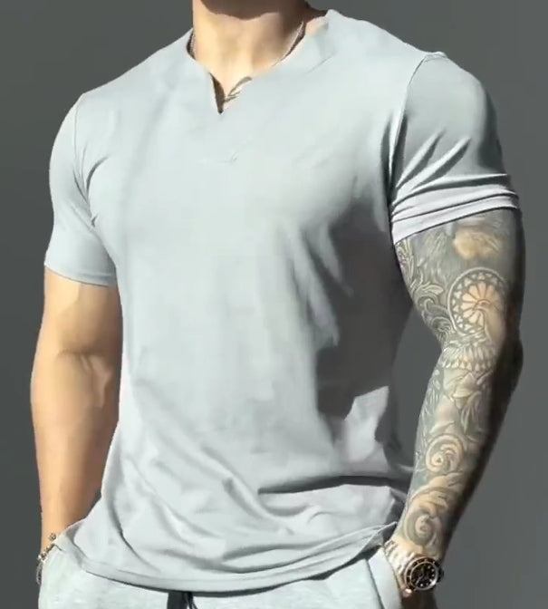 🔥✨【S-5XL】Primăvara 2025 Moda bărbați Respirabil Confort Fitness Tricouri sport de marime mari, tricouri polo cu decolteu în V
