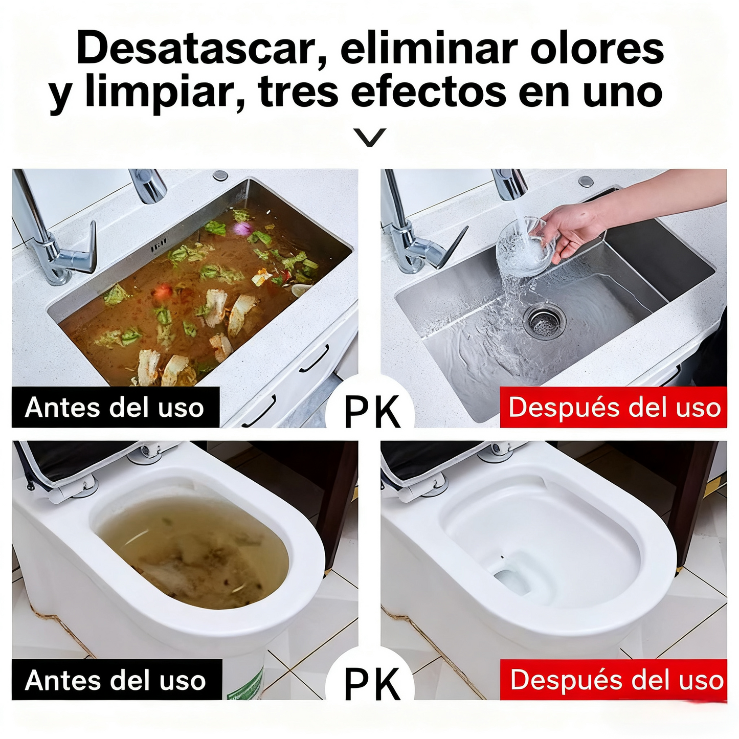 🛁💦【Oferta por tiempo limitado】🌟Limpiador de fregaderos y desagües: Espuma de alta densidad a partir de extractos y enzimas en descomposición.