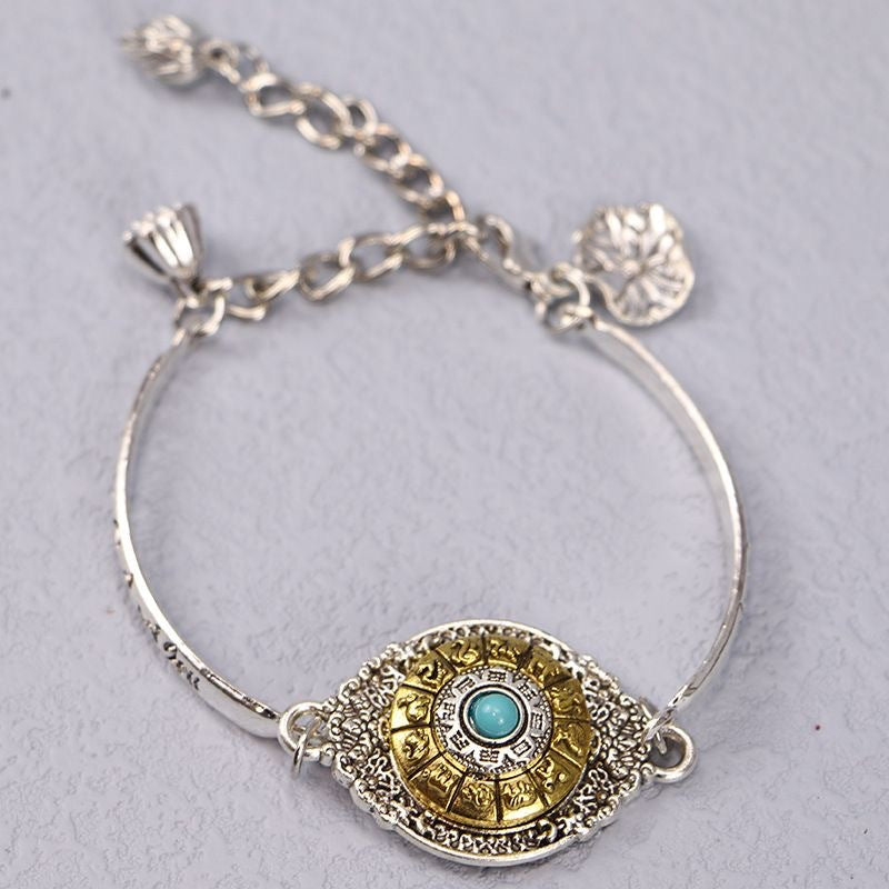 🔥【Rabat 50%】✨ Obracana bransoletka z kwiatem lotosu, symbolizuje szczęście i powodzenie, elegancki styl z charakterem.
