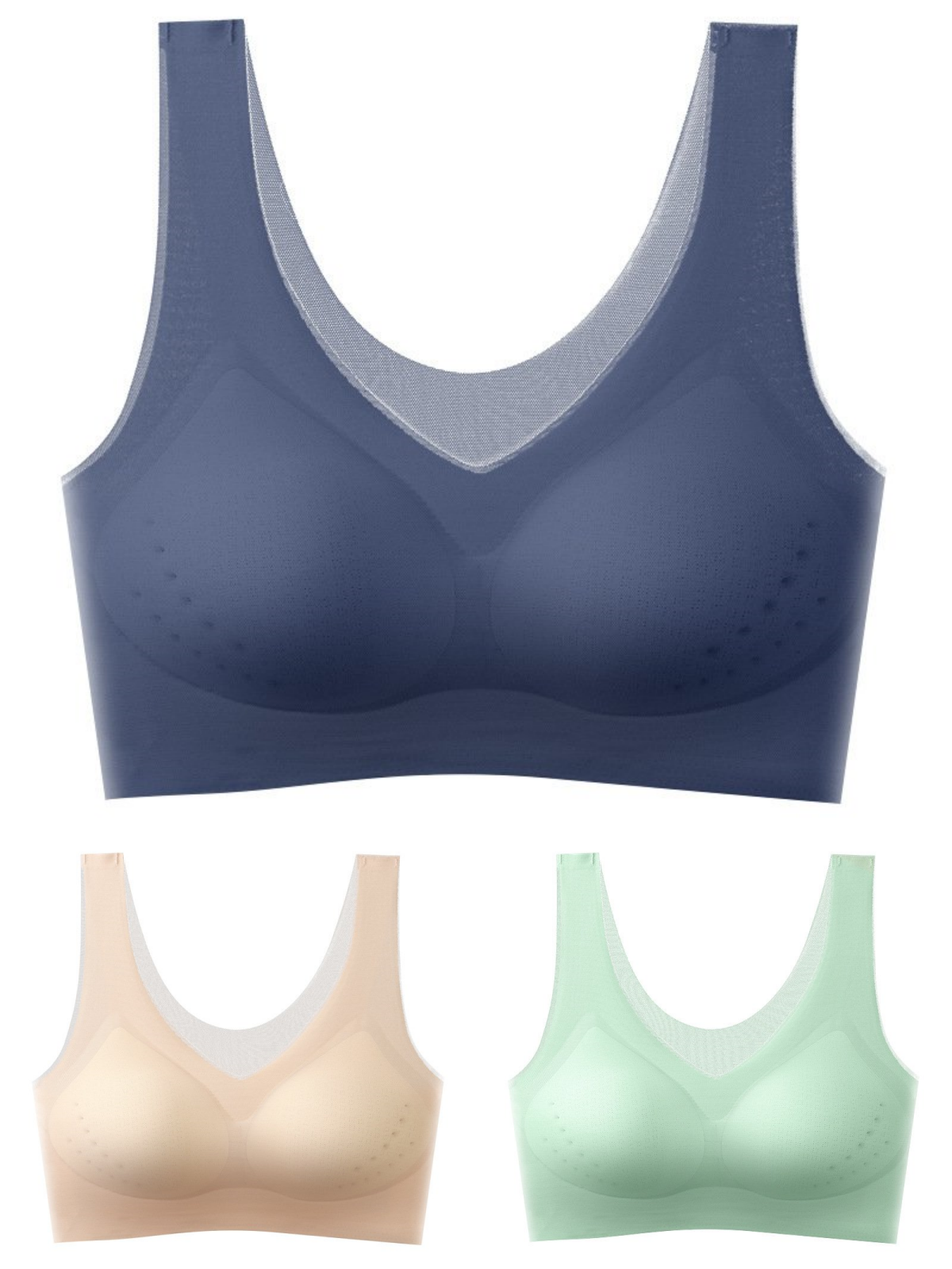 💕🎁【1 set 3 piese】2025, sutien push-up din mătase de gheață fără cusături