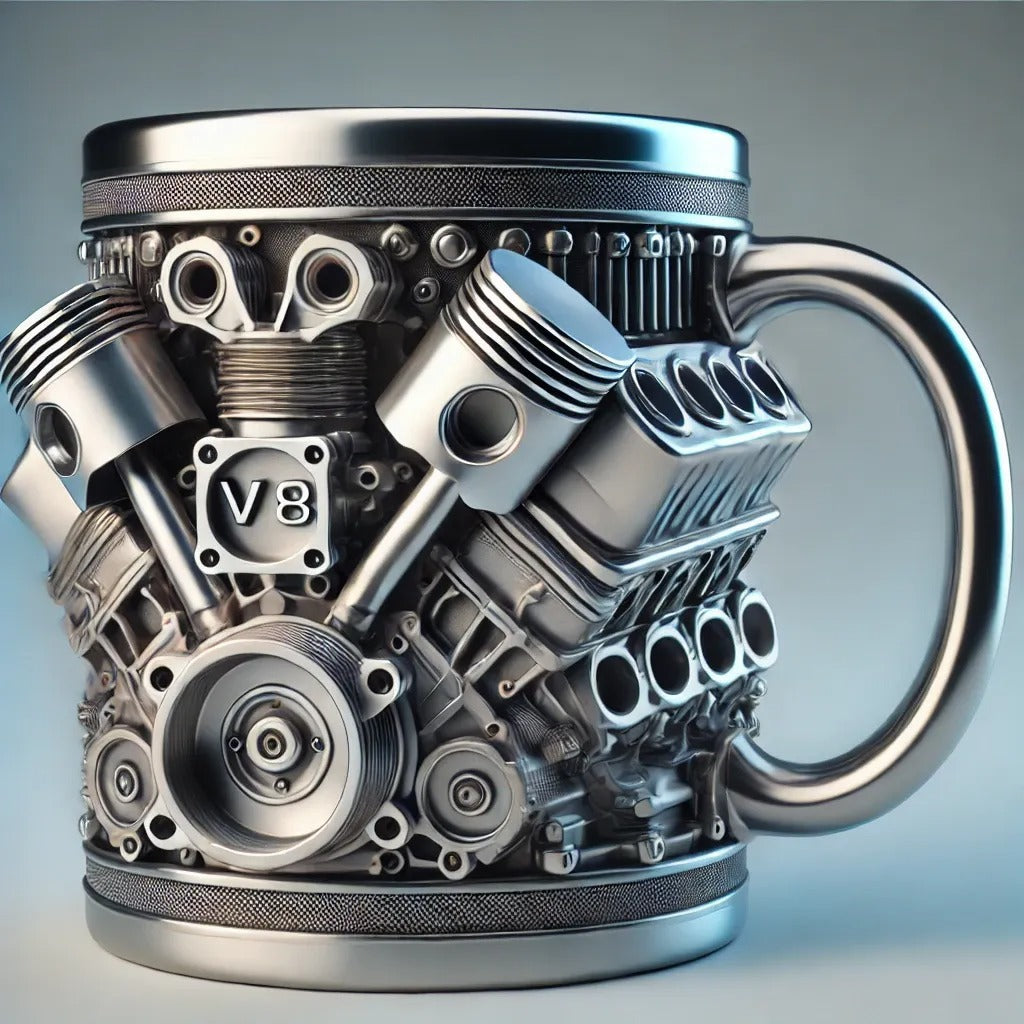 🎁【Reducere 50%】☕Ceașcă de cafea din oțel inoxidabil Creative Engine V6V8