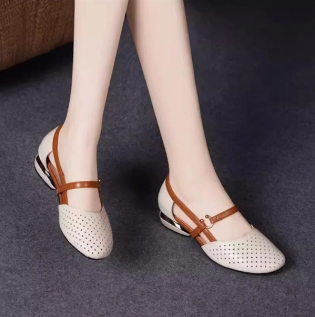 🔥🌴【35-42】Primăvara 2025, Sandale de damă, elegante, din piele naturală, cu toc mic, talpă moale