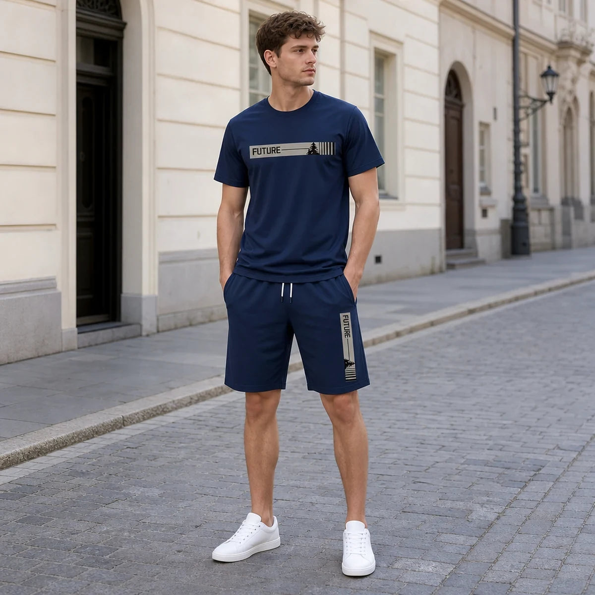 🔥【S-2XL】✨Letni komplet sportowy dla mężczyzn 2w1, elastyczna przewiewna koszulka i luźne szorty, komfortowe noszenie cały dzień【Płatność przy odbiorze】