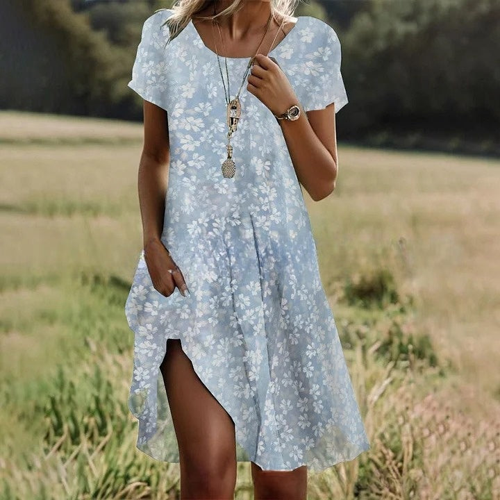 💖Promoție nouă【S-3XL】👗Rochie nouă 2025 cu guler rotund