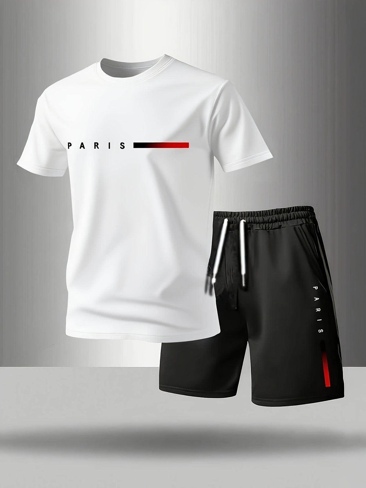 🔥【50% rabatu】✨Męski 2-częściowy letni zestaw sportowy – wygodna koszulka z krótkim rękawem i spodenki na co dzień i do domu
