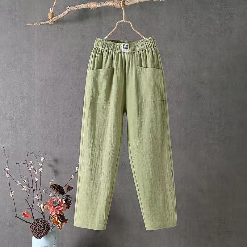 🌿🌈【M-4XL】Pantaloni largi de damă în stil nou de vară 2025, pantaloni casual respirabili și confortabili