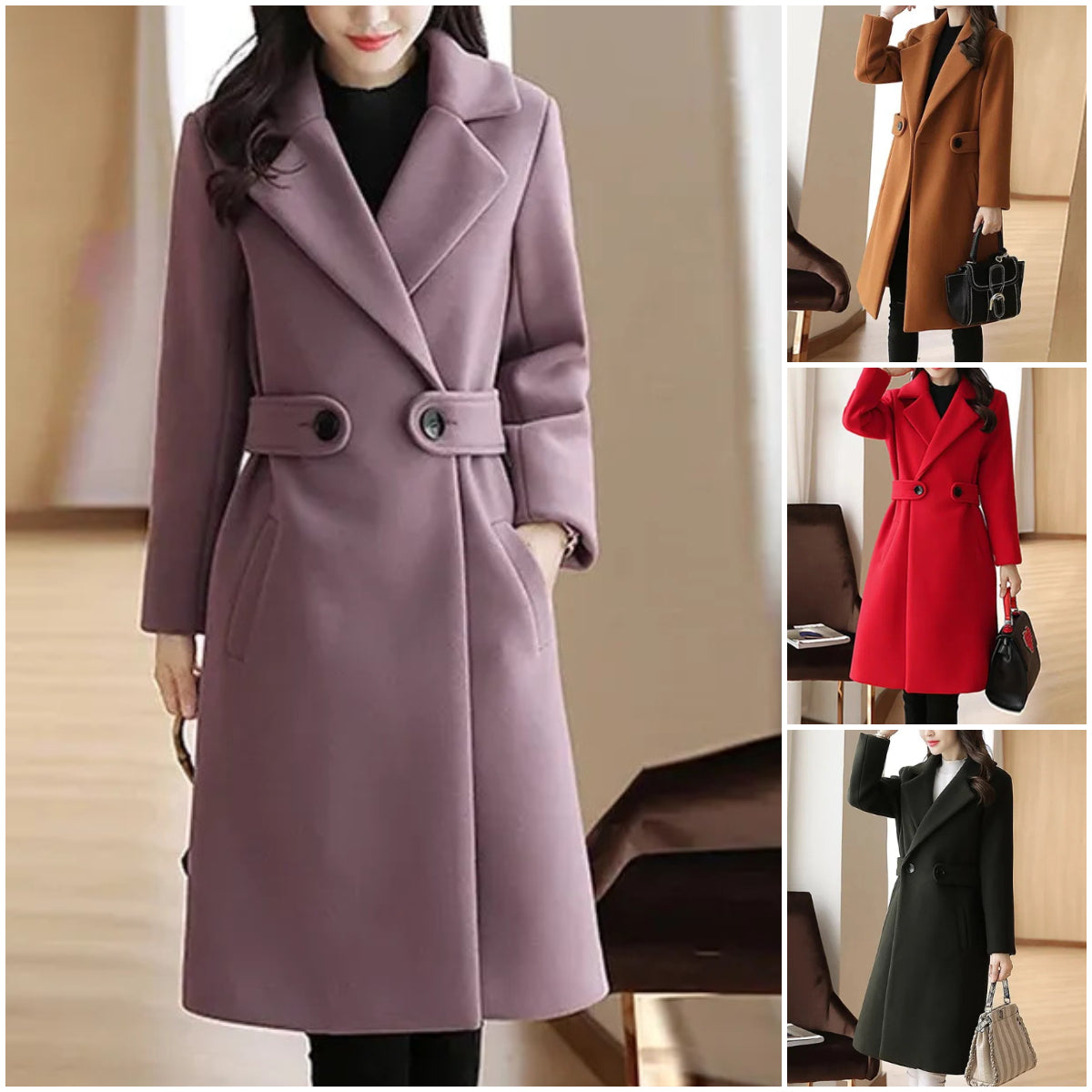 🍂【Promoție de produse noi】 40-90KG🧥Haina groasa de lana pentru toamna si iarna, calda si la moda-3833292