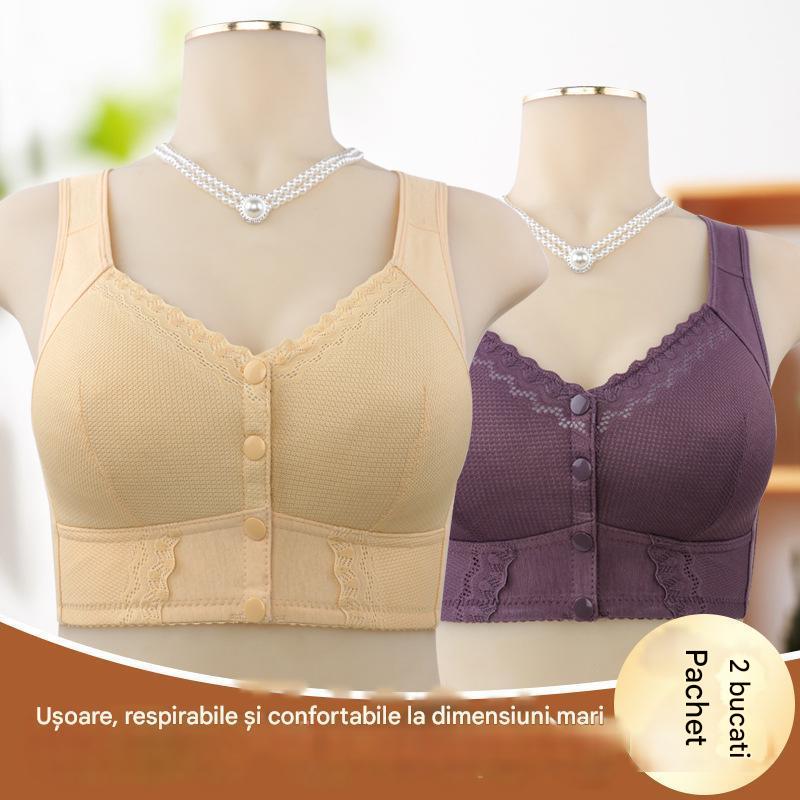 💕(3buc)💕🎁【45kg-155kg】Sutien supradimensionat, respirabil, din bumbac moale, cu nasturi frontali