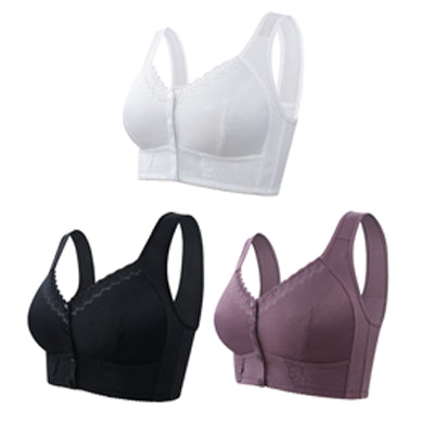 💕(3buc)💕🎁【45kg-155kg】Sutien supradimensionat, respirabil, din bumbac moale, cu nasturi frontali