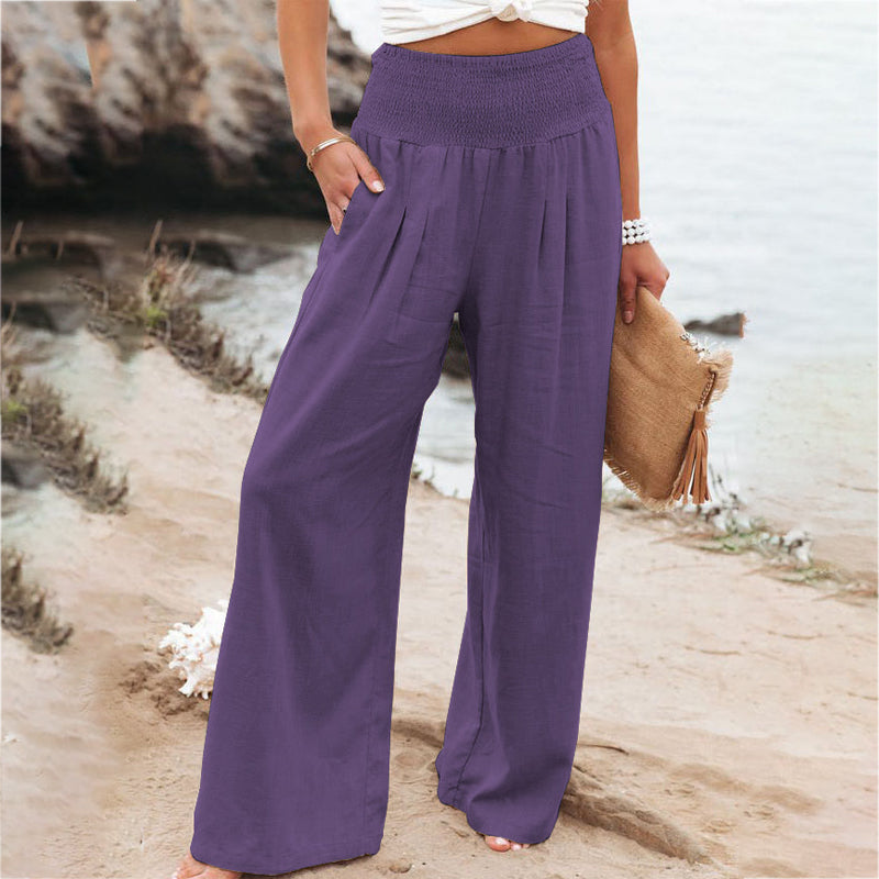 🥰👖【Reducere de 50%】2025 noua moda vara pentru femei pantaloni casual din bumbac pantaloni largi pantaloni drepti pantaloni casual