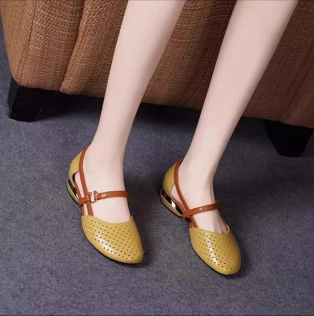 🔥🌴【35-42】Primăvara 2025, Sandale de damă, elegante, din piele naturală, cu toc mic, talpă moale