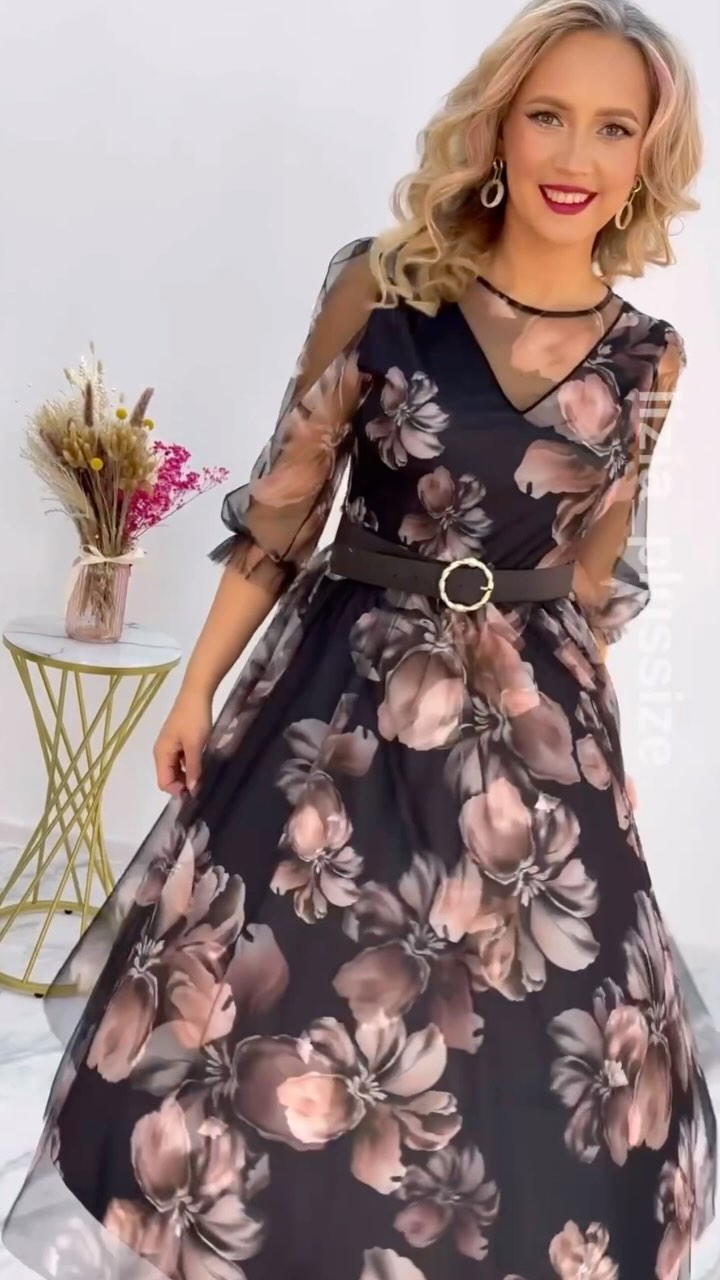 🌸💥【S-5XL】👗Rochie nouă de vară elegantă cu imprimeu moale șifon, potrivită pentru purtarea zilnică