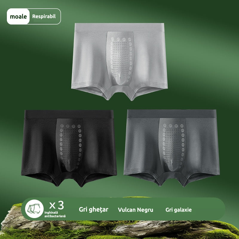 🩲✨【Set 3 bucăți】Boxeri bărbați cu efect magnetic în zona intimă|Respirabili și antibacterieni|Croială fără cusături laterale