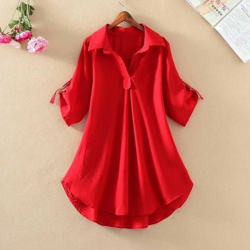 ✨💗【Stoc limitat🔥】【S-3XL】 2025, la modă nouă, elegantă, cămașă lejeră, casual, din șifon, de culoare uni
