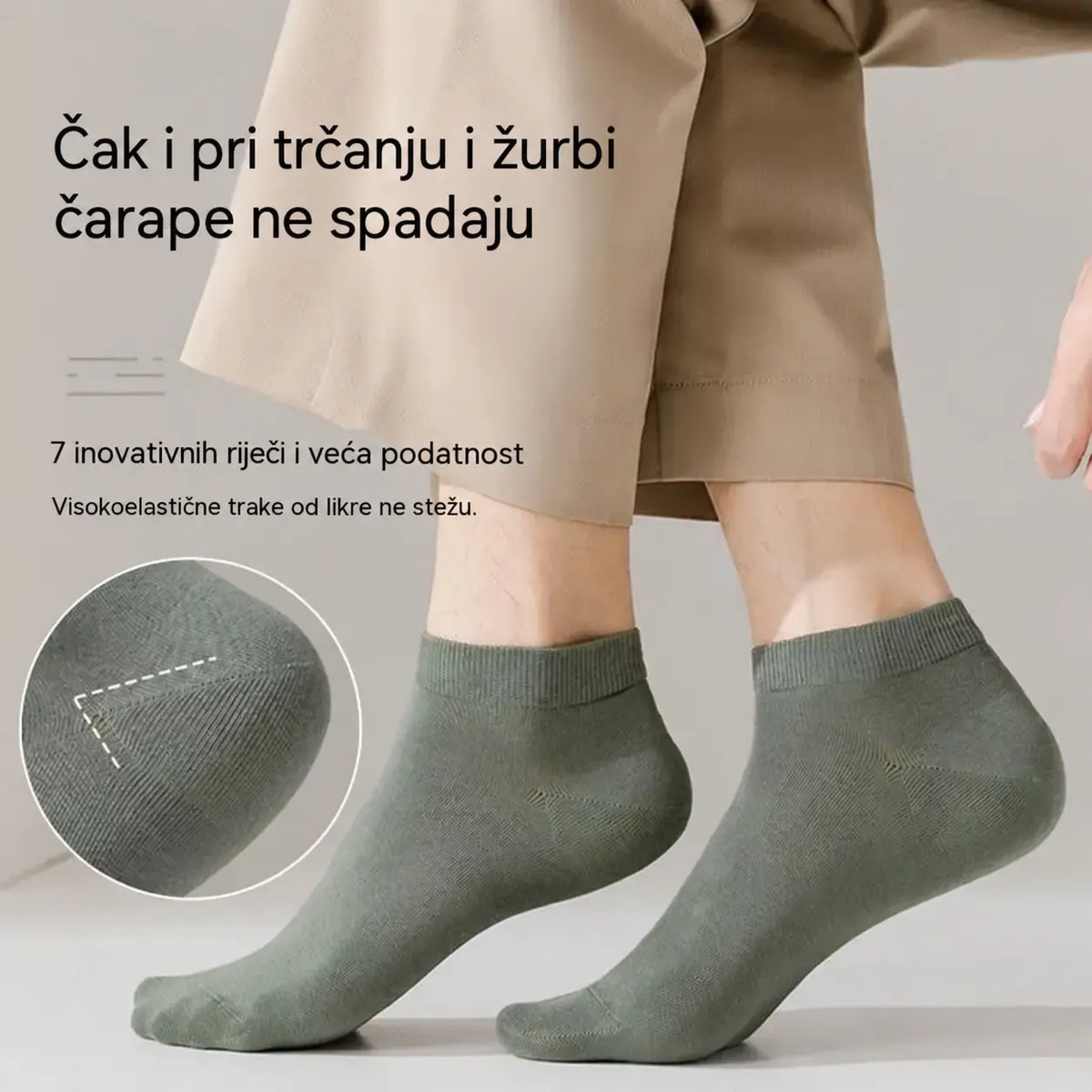 🧦【8 pari – 8 boja】Muške kratke pamučne čarape – tanke, prozračne i upijajuće; idealne za ljeto.