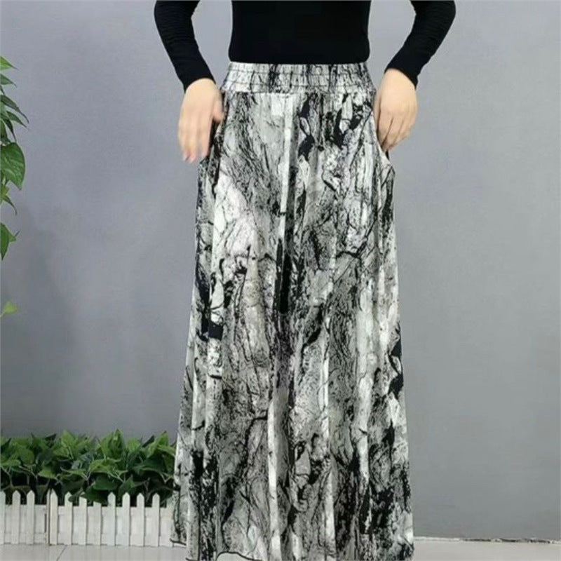 🔥🔥【L-5XL】Ice mătase draping bustier fusta, non-iron non-static plisat fusta Slim și subțire fusta lungă