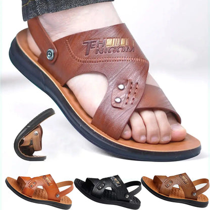 🔥【37-44】Nuevo estilo veraniego, cómodas sandalias de cuero para hombre con suela suave