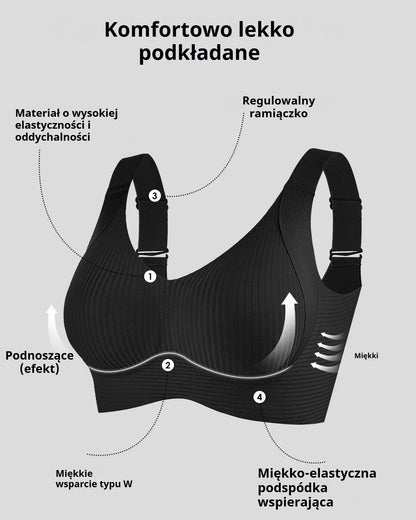🧊【4 sztuki】🍃Damski biustonosz jednoczęściowy bez szwów i fiszbin, oddychający nie powodujący potu, waga 40–95 kg