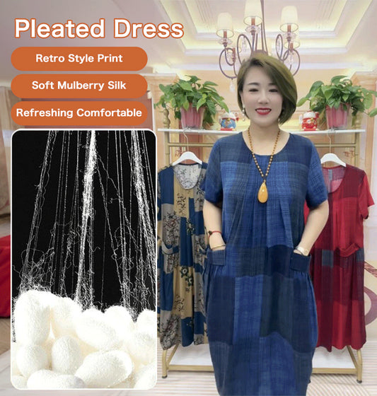 👗❤️【50-100 kg】2025 Rochie de călătorie în carouri, la modă lejeră Rochie confortabilă pentru mamă 3913319