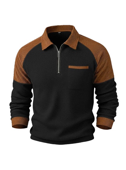 👕【S-3XL】Muška majica s dolčevita ovratnikom i uzorkom vafla✨🧥