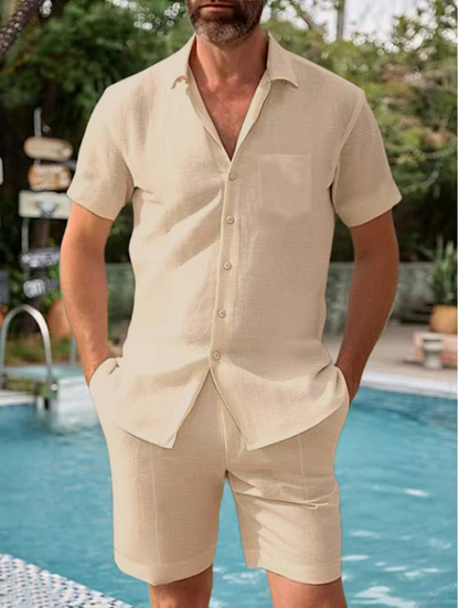 👔👖【Ljetni popust -50% 🔥】【S-3XL】🛒Ljetni muški ležerni kardigan + kratki rukavi, široki kroj, ležeran pamuk/lan - dostupan u većim veličinama