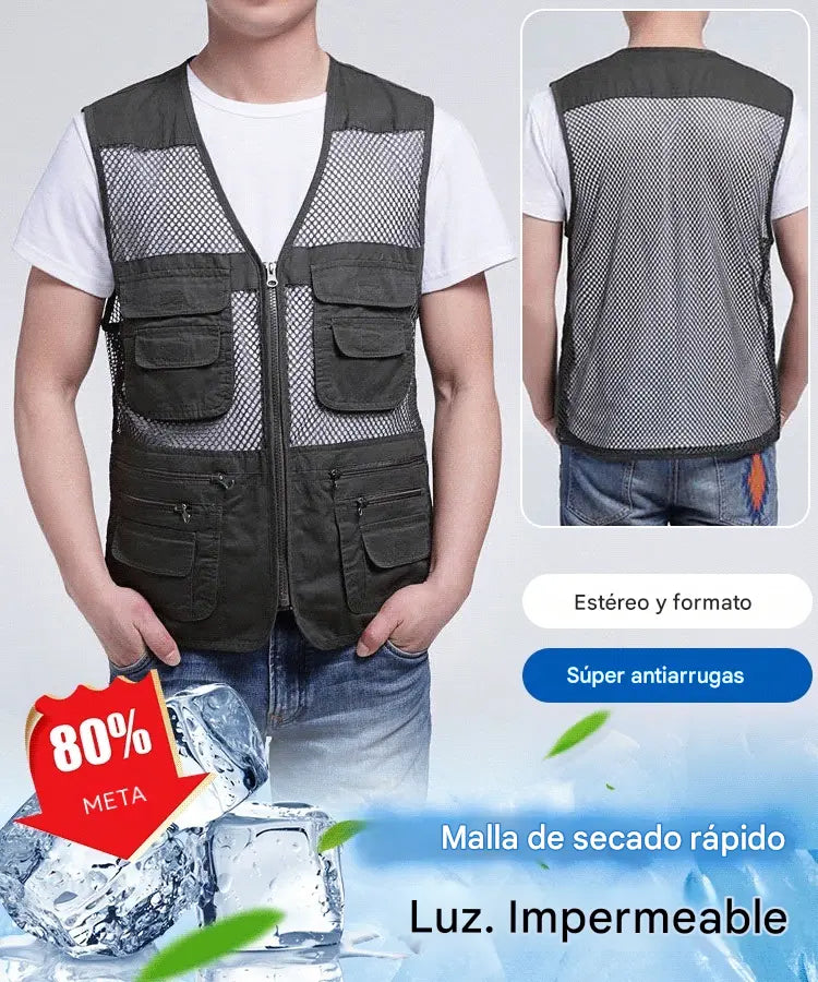 😎【XL-4XL】【55-100kg】Chaleco sencillo y funcional con múltiples bolsillos
