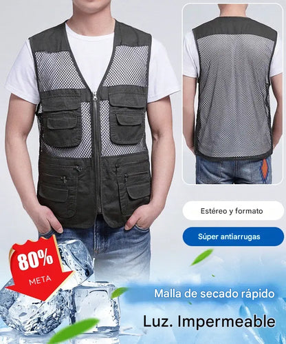 😎【XL-4XL】【55-100kg】Chaleco sencillo y funcional con múltiples bolsillos
