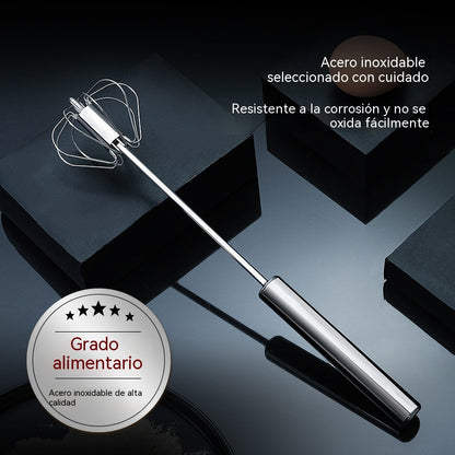25€【 Conjunto de 2 piezas】Batidor de huevos semiautomático de acero inoxidable