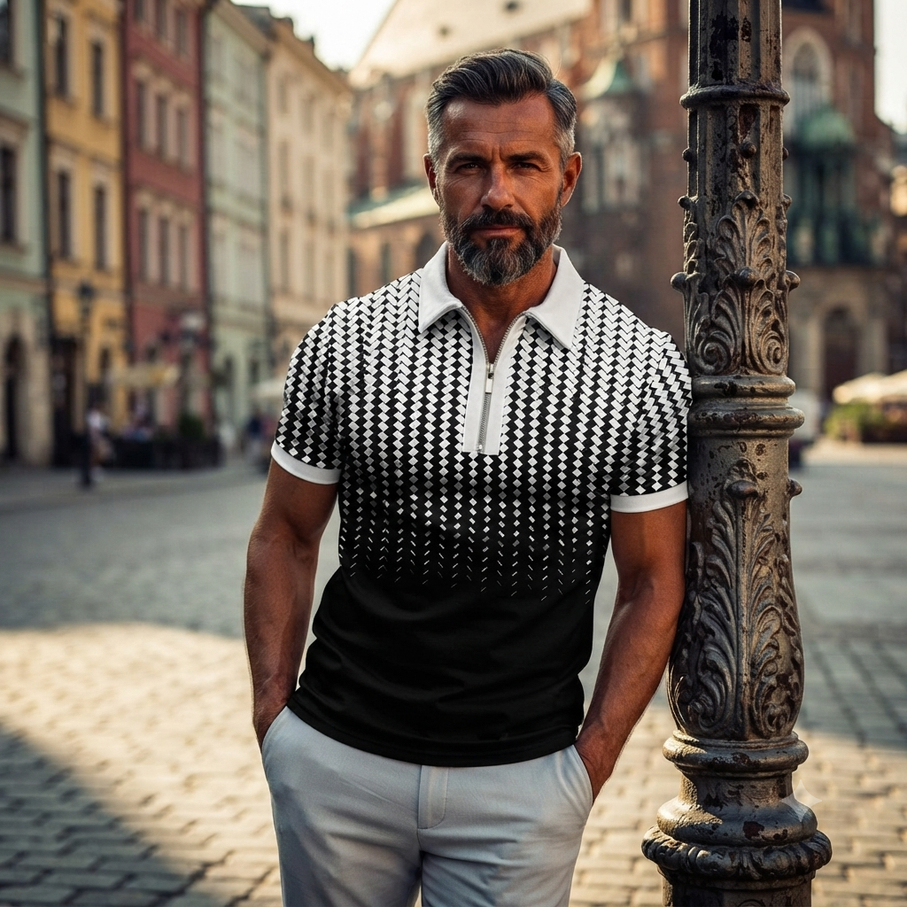 🔥Płatność przy odbiorze🔥🌿【S-3XL】2026 Nowa letnia męska koszulka polo z zamkiem błyskawicznym