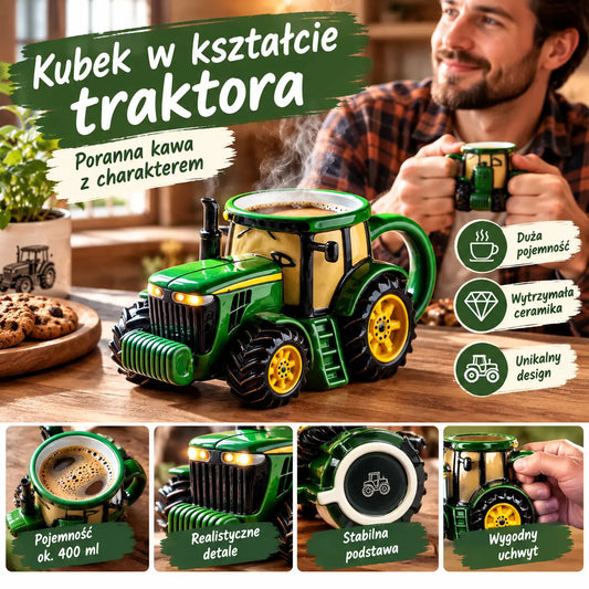 【Płatność przy odbiorze】Retro filiżanka do kawy w kształcie traktora rolniczego