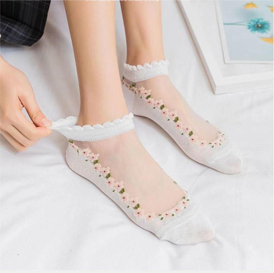🔥Éxito de Ventas 【Descuento 50%】💐📢【7 pares en un juego】 – ideales para todo el verano, calcetines florales transpirables de verano