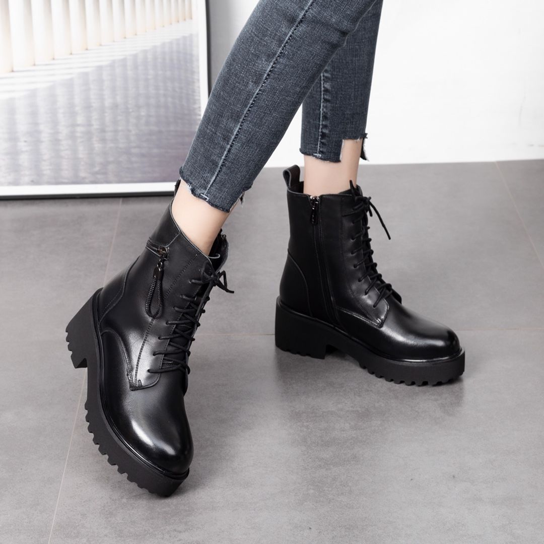 💥【45% OFF】【35-40】2024 nowe buty zimowe ze skóry kaszmirowej, pogrubionej wodoodpornej bawełny 3803476