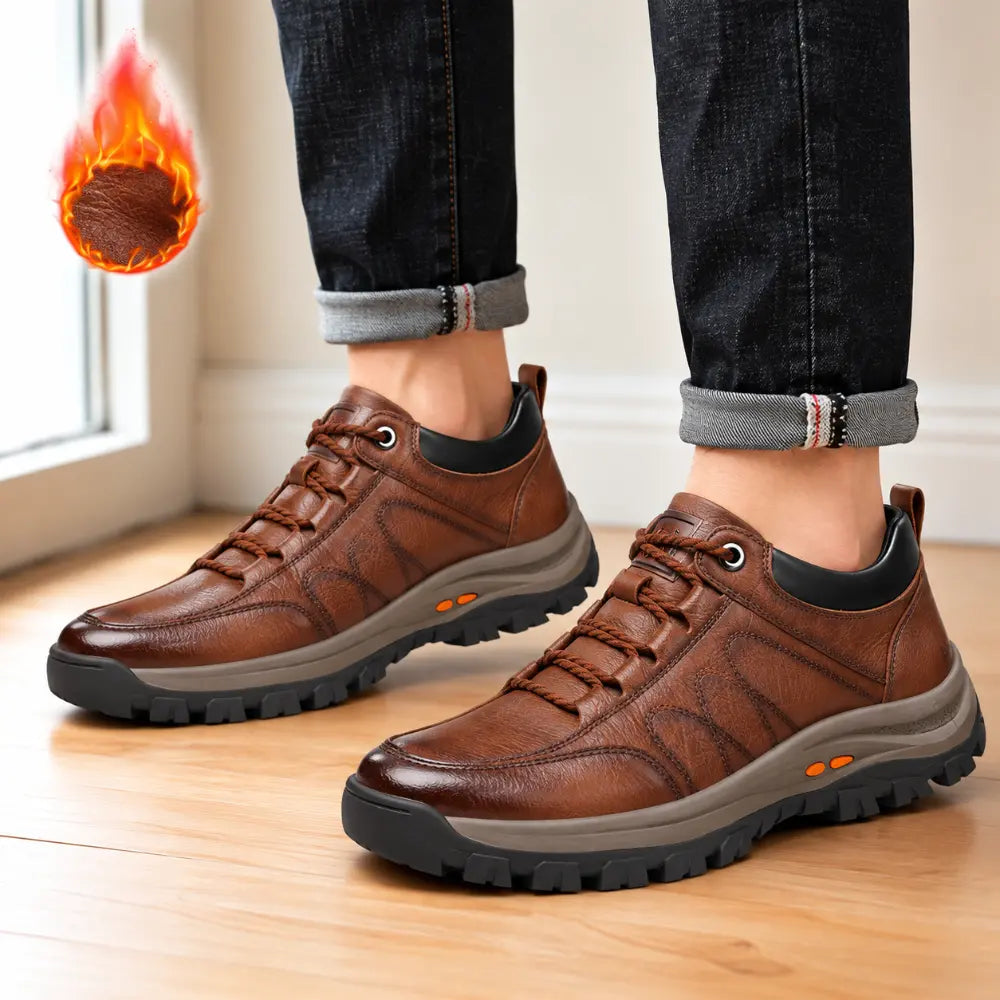 👞【39–48】Męskie casual skórzane buty: miękka skóra oraz antypoślizgowa, wytrzymała podeszwa.